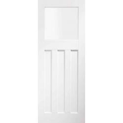 DX White primed Internal Door with obscure glass (shaker style)